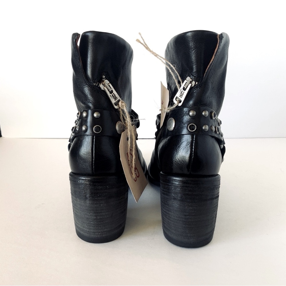 A. S.98 Rory Studded Harness Ankle Boots Black Leather Women’s 41 EU 9.5 US - Picture 7 of 16